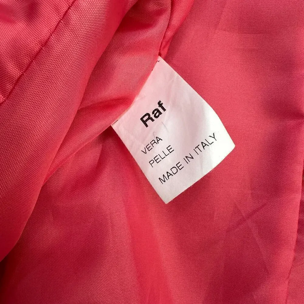 Raf Vintage Hot Pink Leather Snap Front Shacket /Jacket